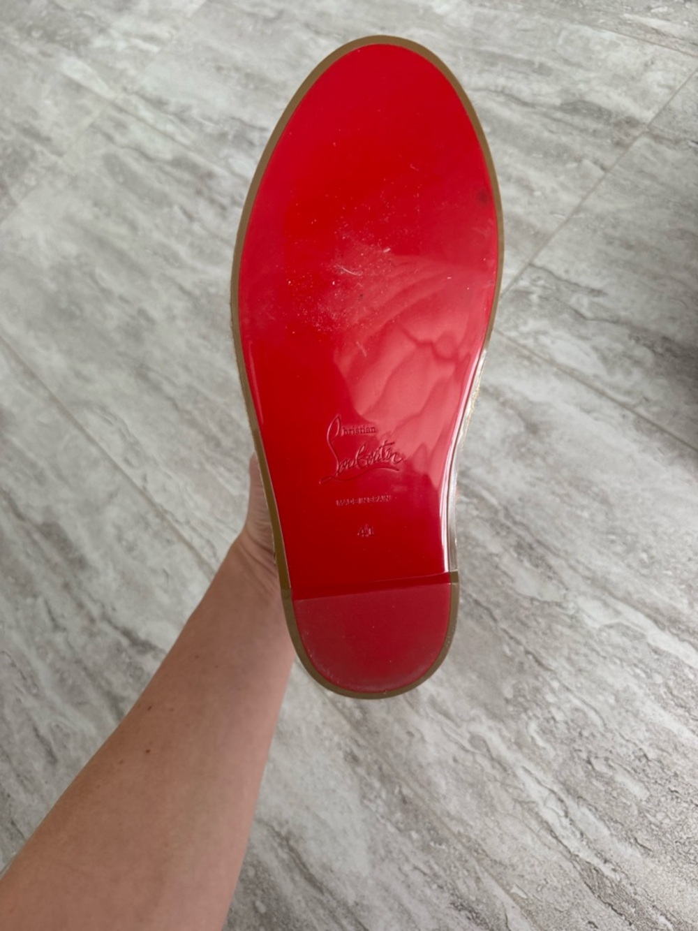 Christian Louboutin Black Leather Espadrille Wedge Sandals - Picture 13 of 13